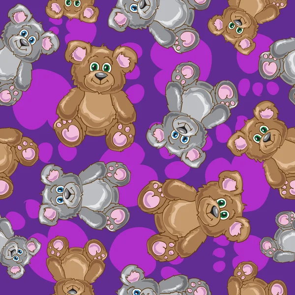 Teddy bear  seamless pattern — Stock Vector