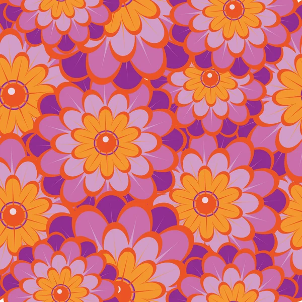 Floral achtergrond met veelkleurige bloemen. — Stockvector