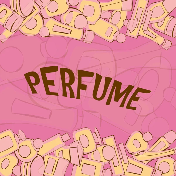 Seamless pattern of perfume bottles — Stock Vector
