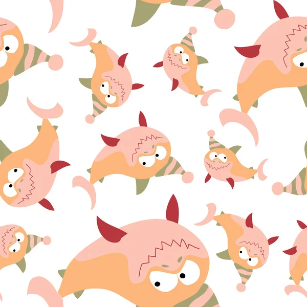 Sharks seamless pattern. — Stock Vector