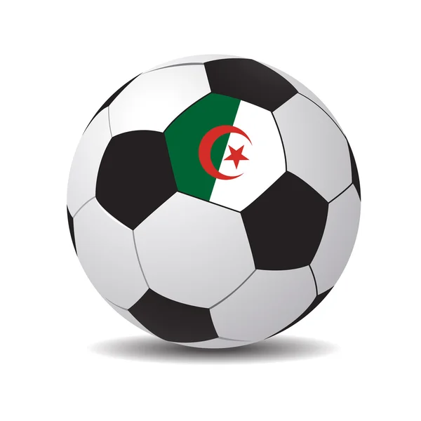 Ballon de football avec le drapeau de l'Algérie — Image vectorielle