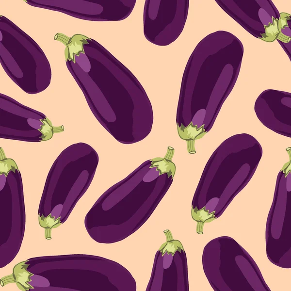 Eggplants.seamless bakgrund. — Stock vektor