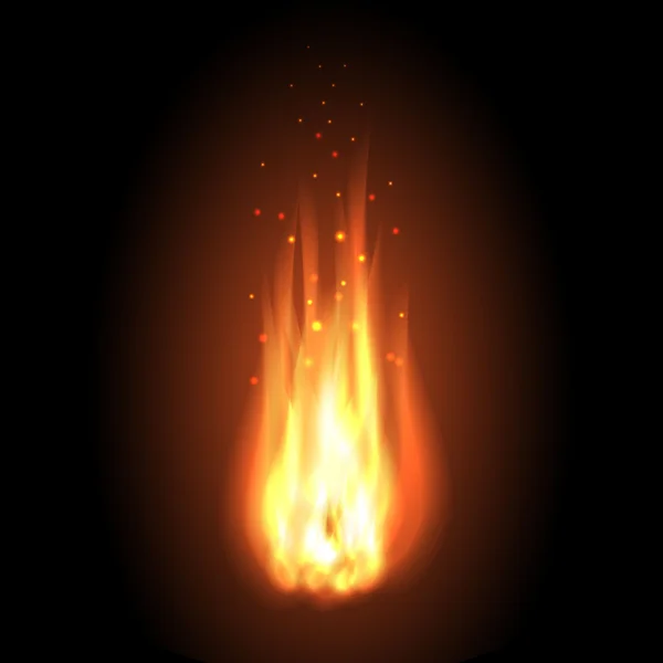 Oheň. realistické plameny — Stockový vektor