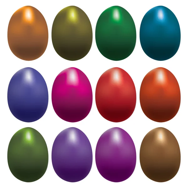 Conjunto de coloridos huevos de Pascua — Vector de stock