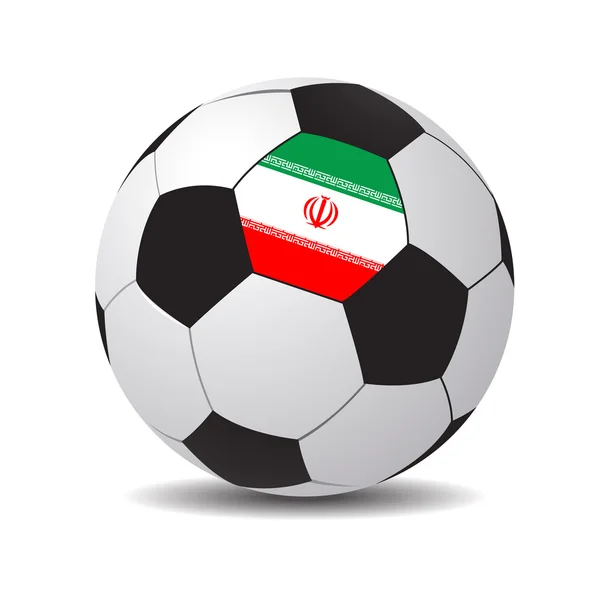 Voetbal met de vlag van iran — Stockvector