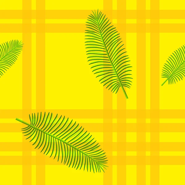 Palm leaves seamless background — Stock Vector