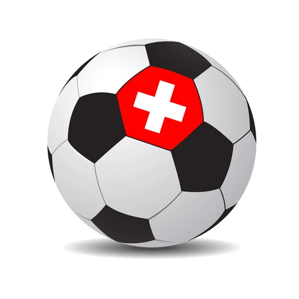 Soccer ball with the flag of Switzerland — Stock Vector