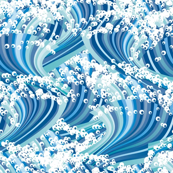 シームレスな手描きの波パターン — ストックベクタ