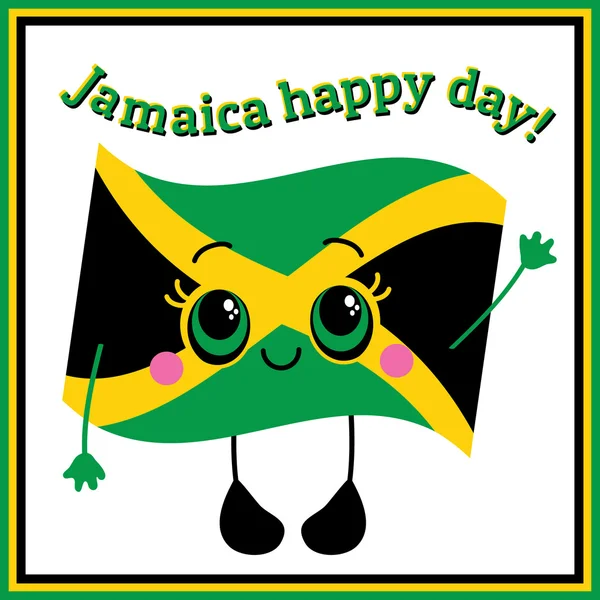 Jamaica happy day Greeting card. — Stock Vector