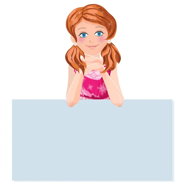 Girl and a white sheet — Stock Vector