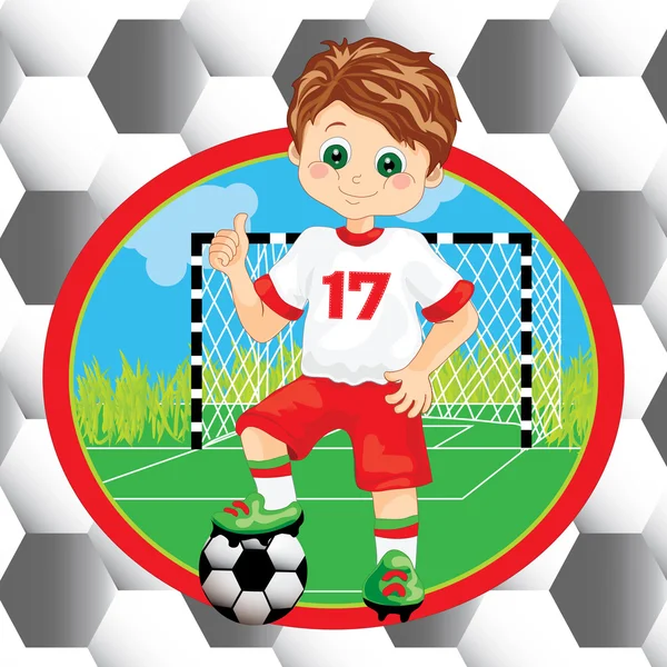 Jongen voetballer — Stockvector