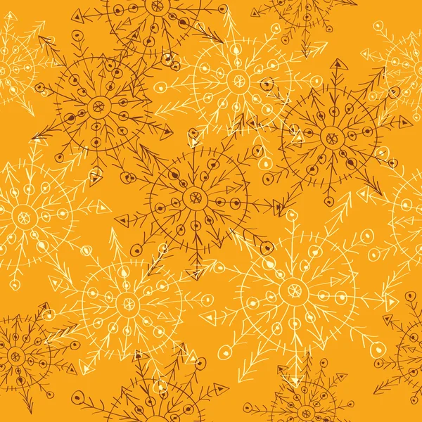 抽象的な背景の雪片のシームレスなパターン — ストックベクタ