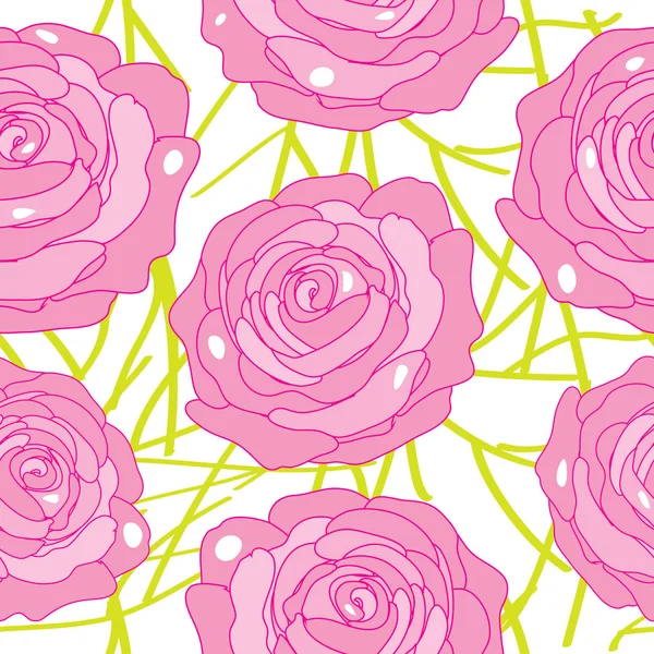 Fundo floral, rosas . — Vetor de Stock