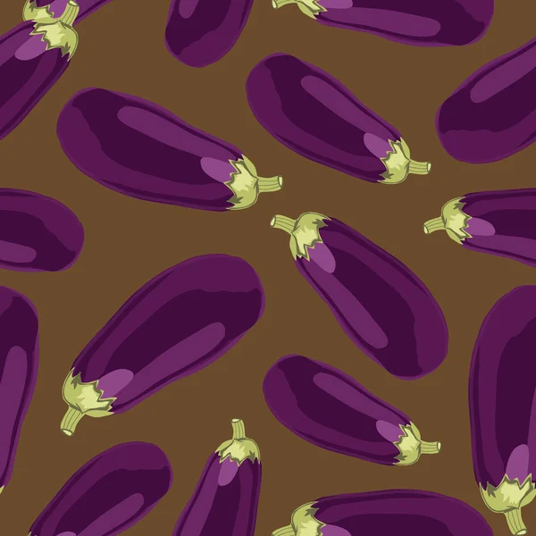 Eggplants.Seamless pozadí. — Stockový vektor