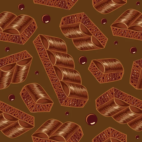 Choklad sömlöst mönster. — Stock vektor