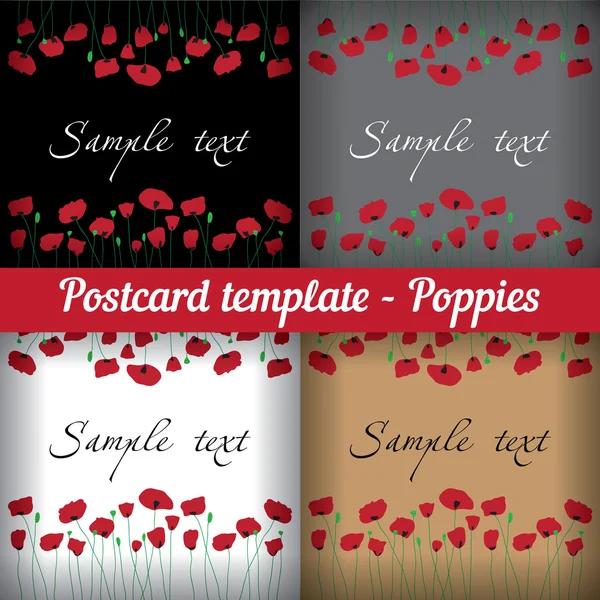 Poppies. Set — Stock Vector