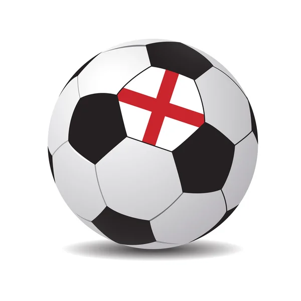 Pallone da calcio con la bandiera di England — Vettoriale Stock