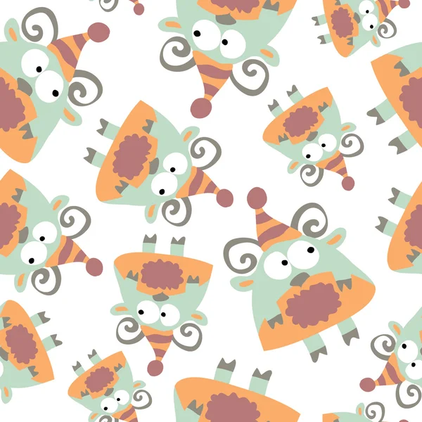 Pigs in retro style, seamless pattern. — Stock Vector