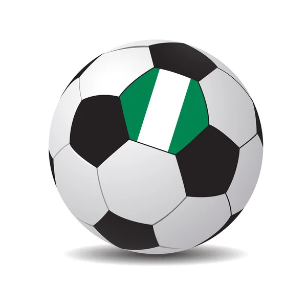 Bola de futebol com a bandeira da Nigéria — Vetor de Stock