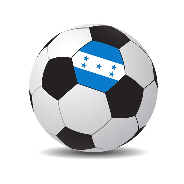 Voetbal met de vlag van honduras — Stockvector