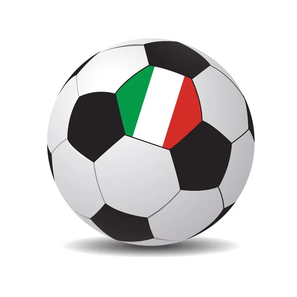 Voetbal met de vlag van Italië — Stockvector