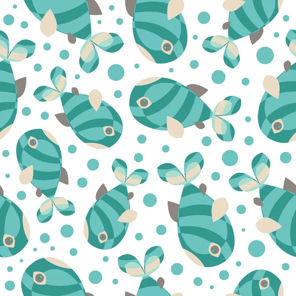 Fisk och bubblor. — Stock vektor