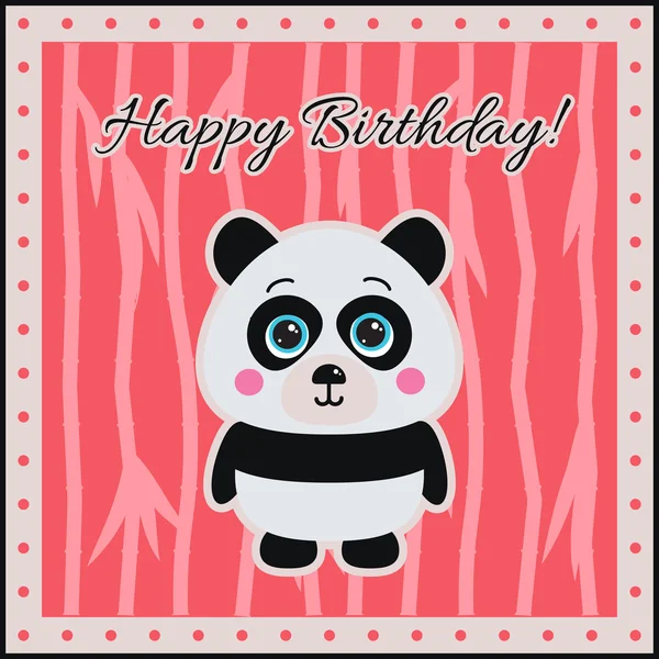 Buon compleanno Panda su uno sfondo di corallo . — Vettoriale Stock