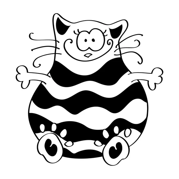 Divertido rayas gato sentado . — Archivo Imágenes Vectoriales