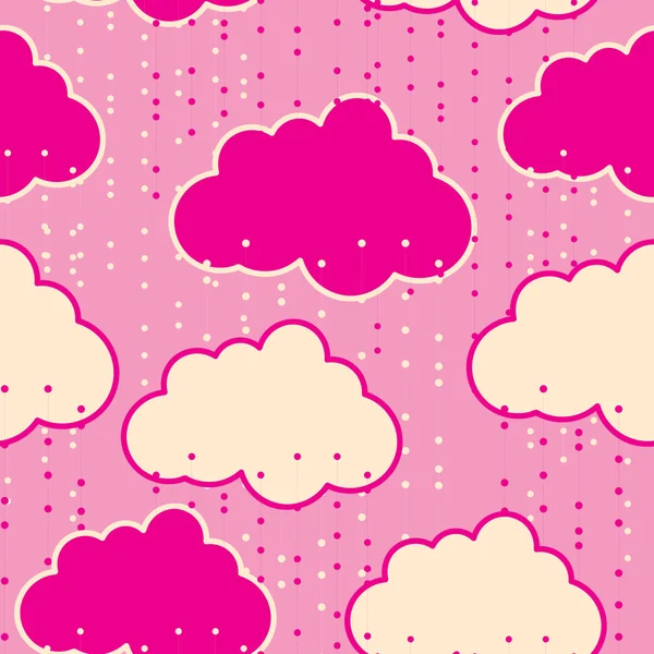 Rain clouds seamless background — Stock Vector