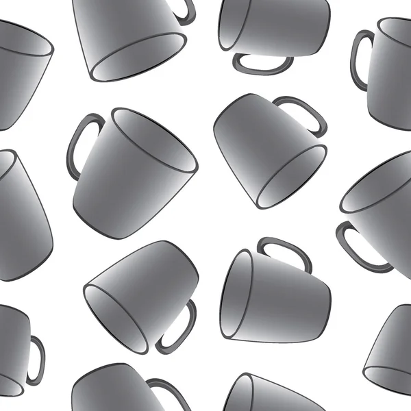 Des tasses, des tasses. Modèle sans couture . — Image vectorielle