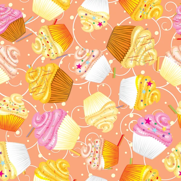 Cupcakes kitchen backgrounds — Stock Vector