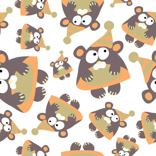 Bears in retro style, seamless pattern. — Stock Vector