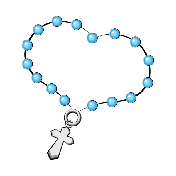 Rosaire avec croix. Icône. Objet vectoriel sur fond blanc . — Image vectorielle