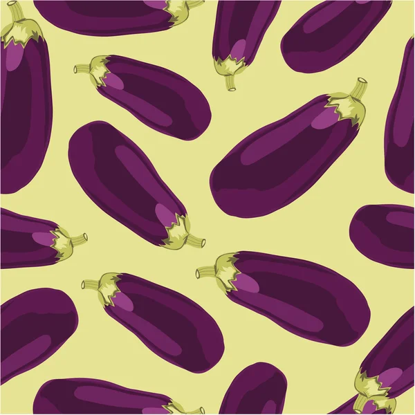 Eggplant seamless background — Stock Vector