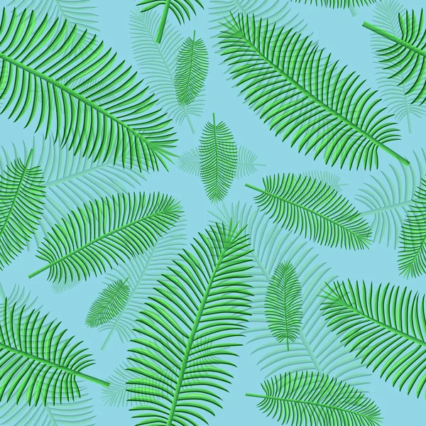 Palm leaves seamless background — Stock Vector