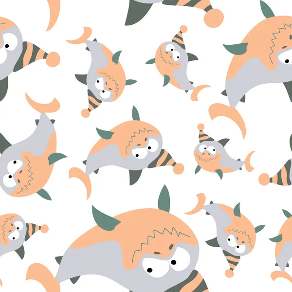 Sharks seamless pattern. — Stock Vector