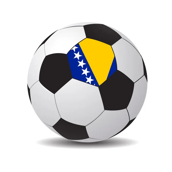 Soccer ball with the flag of Bosnia — Stock Vector