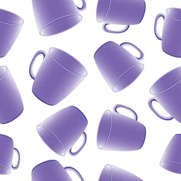 Cups, mokken. naadloze patroon. — Stockvector