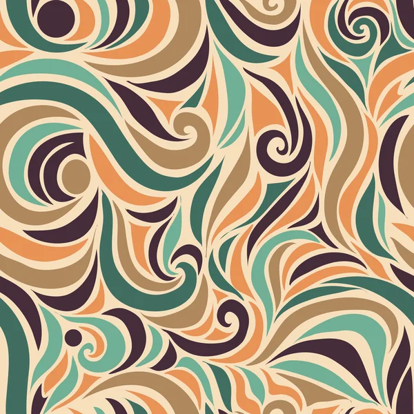 Wave seamless hand drawn pattern — Stock Vector