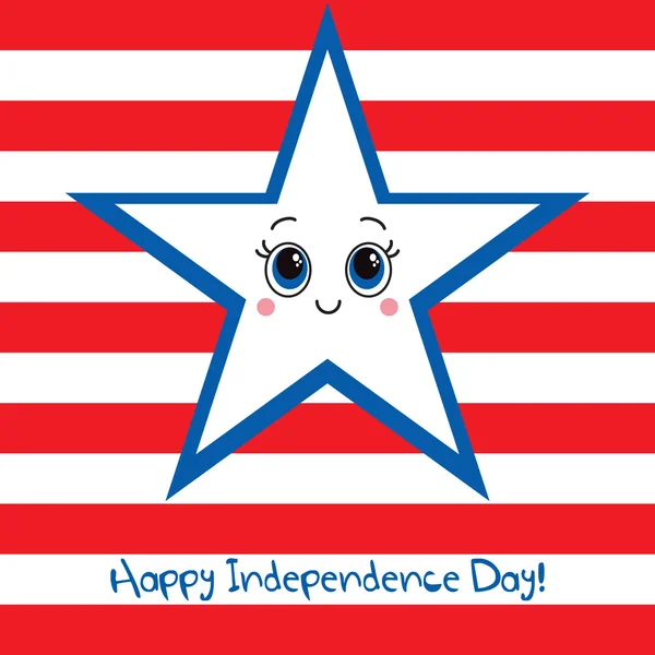 Feliz Dia da Independência EUA cartão de saudação . — Vetor de Stock