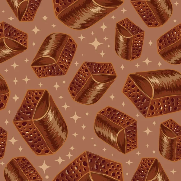 Chocolade naadloos patroon. — Stockvector