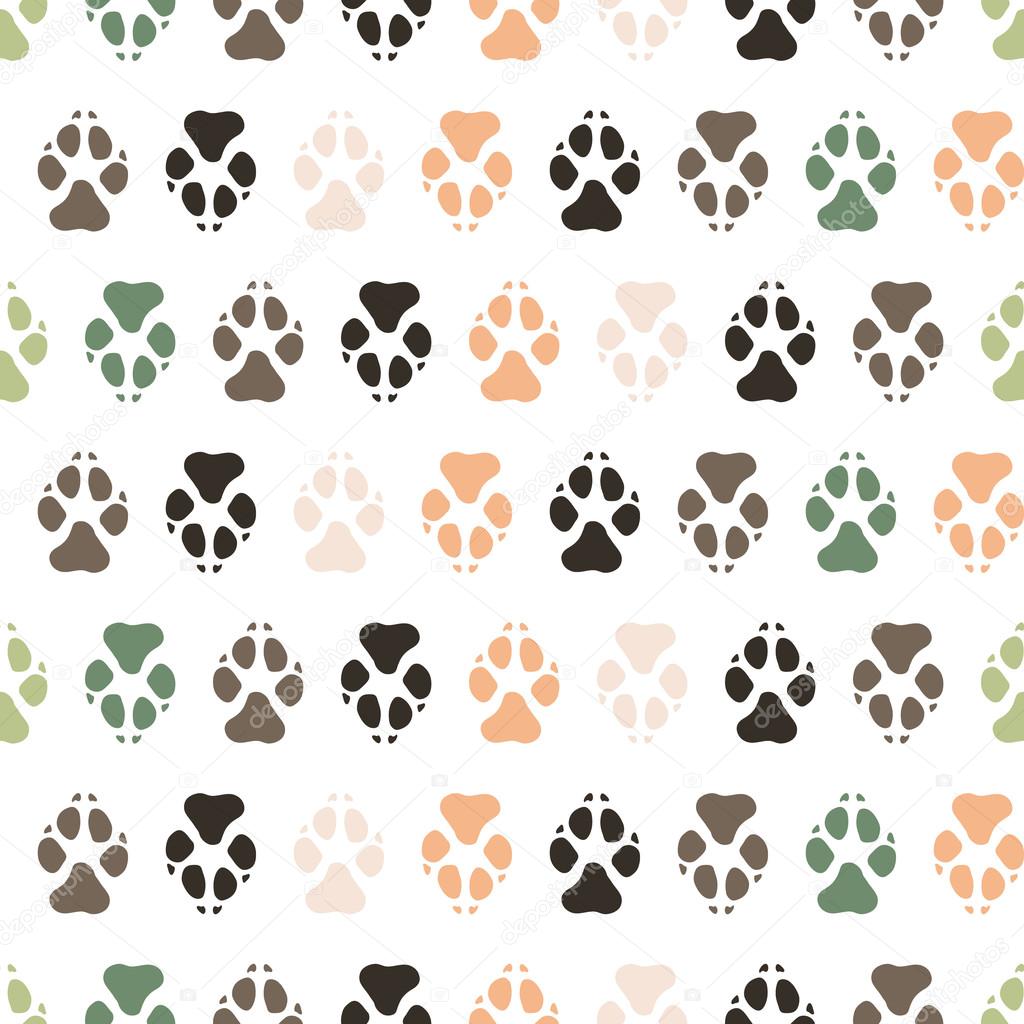 Traces dogs seamless pattern.