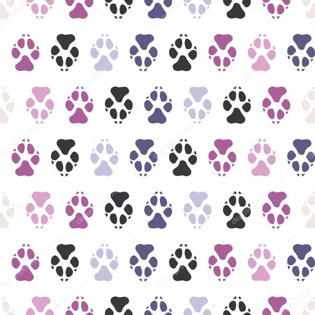 Traces dogs seamless pattern.