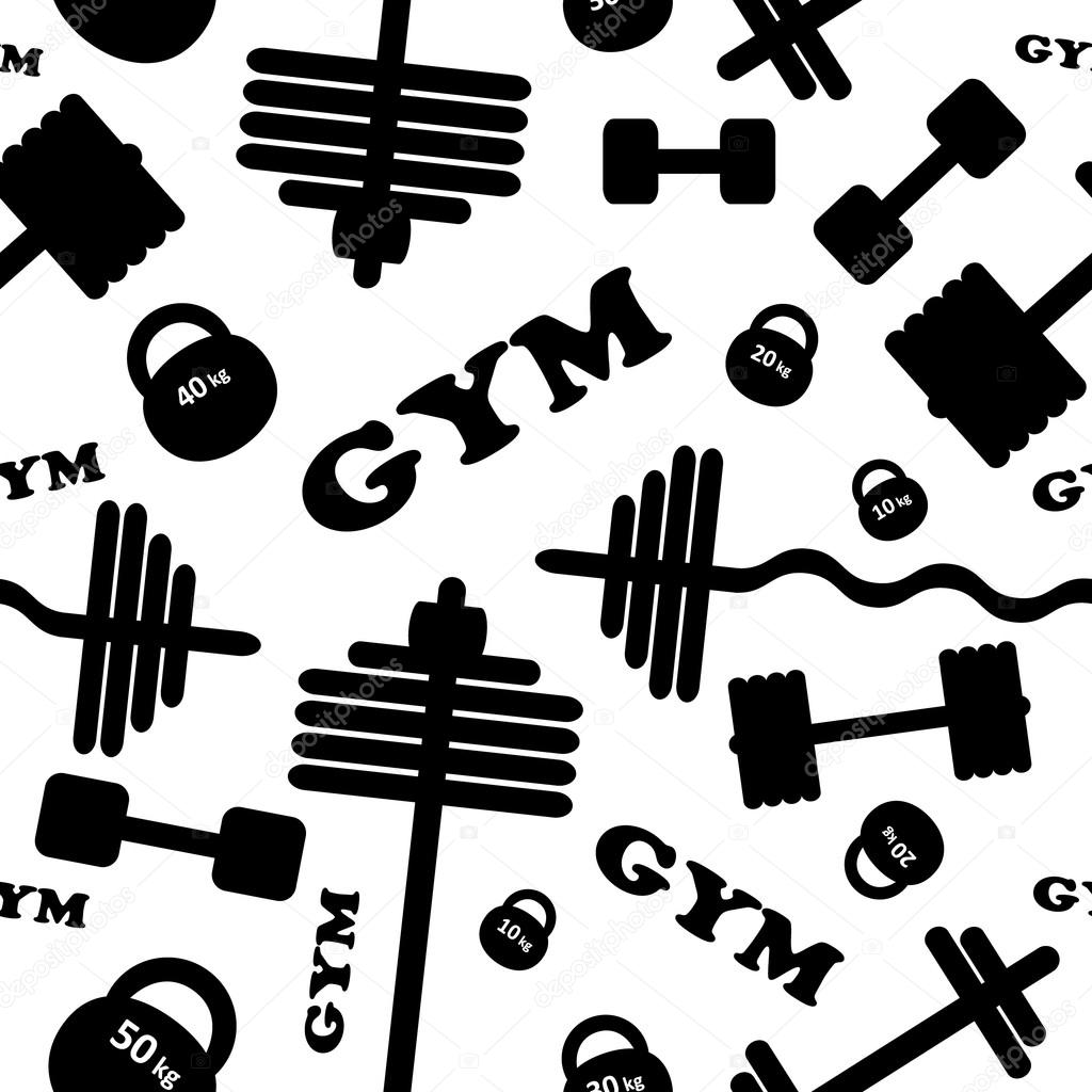 Gym. Seamless  pattern.