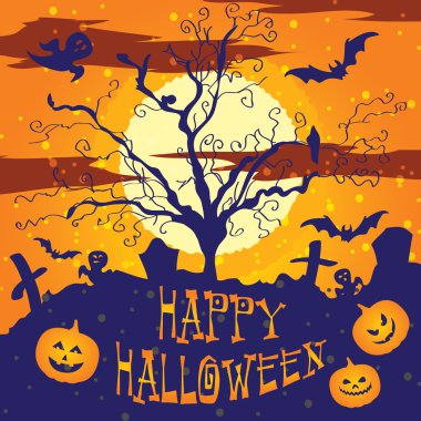 Cadılar Bayramı illüstrasyon mezarlığı