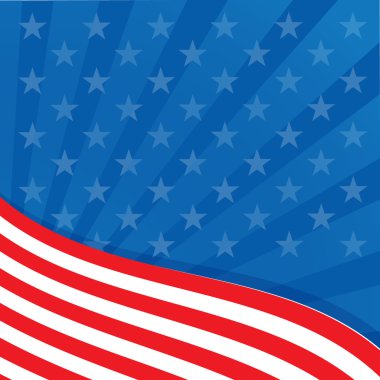 Amerikan bayrağının renkleri arka planda.