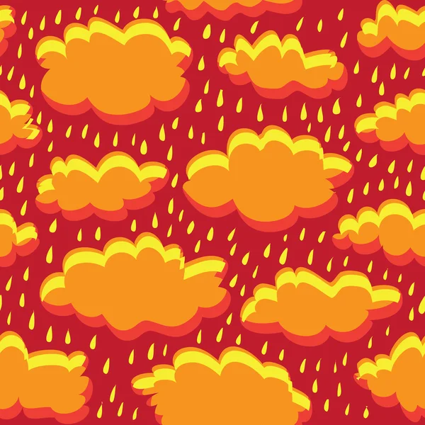 Seamless pattern of clouds and rain — Stock Vector