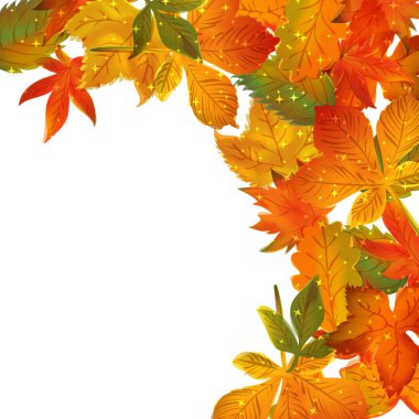 çerçeve ile renkli sonbahar yaprakları. vektör çizim
