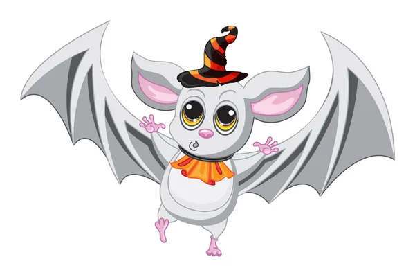 Bat halloween klobouk na bílém pozadí. vektorové ilustrace. — Stockový vektor