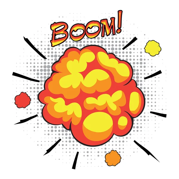 Comic book speech bubbles depicting of sounds explosions with motion puffs. — Stock Vector